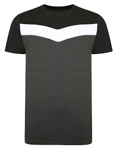 Bigdude Chevron Cut & Sew T-Shirt Anthrazit
